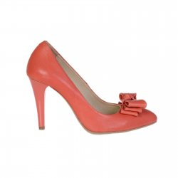 Pantofi piele naturala Justina Rosu Coral - sau Orice Culoare